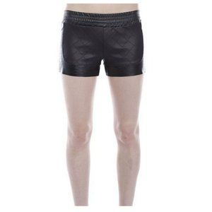 X by Gottex QUILTED Faux Leather PLEATHER Black Shorts MADE IN NEW YORK Small